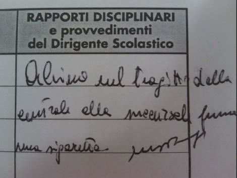 SOS - nota perché fuma a scuola