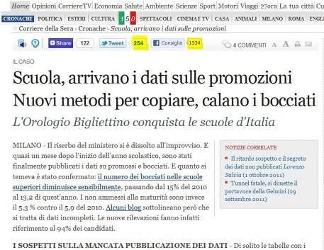 OROLOGIO BIGLIETTINO SALVA IL CULO AGLI STUDENTI
