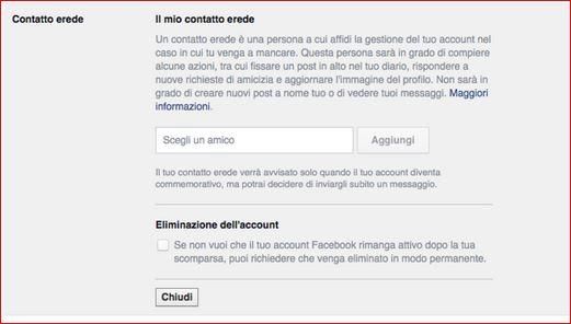 Impostazioni Facebook 
