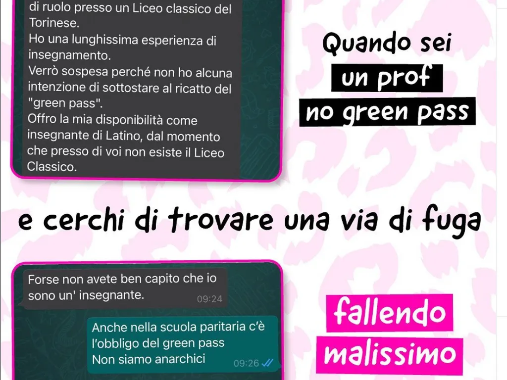 green pass prof testimonianza